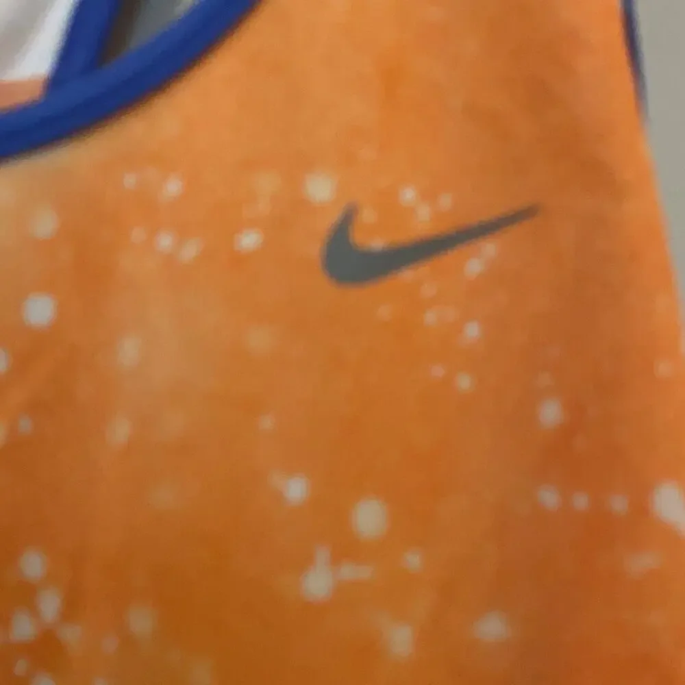 Nike Dri-Fit Tank Top Orange Splatter Design Size Small Loose Fit
